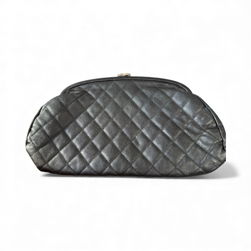 CHANEL Black Quilted Wristlet